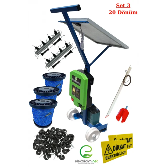 Electrig Arabalı Elektrikli Çit Sistemi Set-3 (20 Dönüme Kadar)