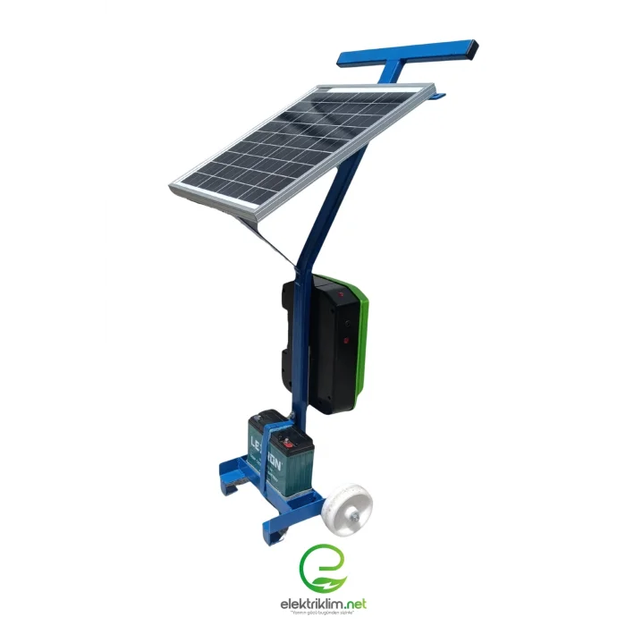 XEIGO Arabalı Electrig Elektrikli Çit Sistemi 50W Panel 24A Akü