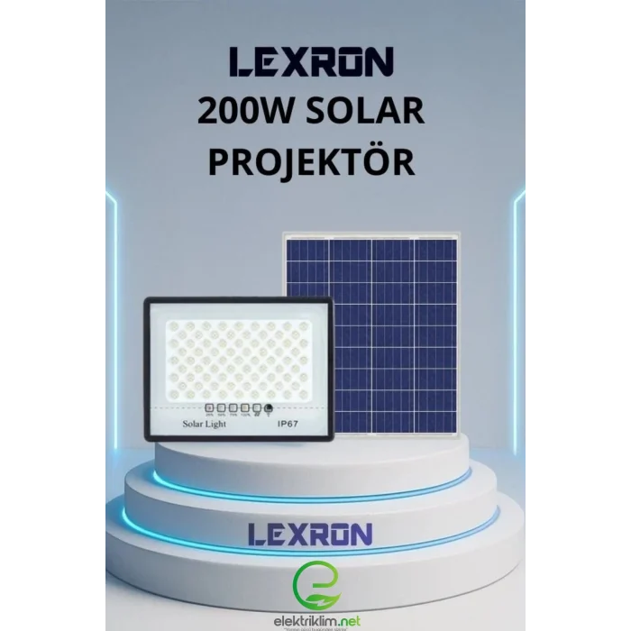 LEXRON 200W SOLAR PANELLİ PROJEKTÖR