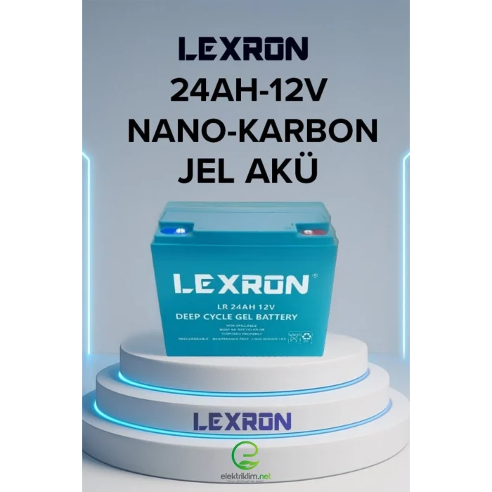 LEXRON 24AH-12V NANO-KARBON ELEKTRİKLİ MOTOSİKLET-ENGELLİ ARABA JEL AKÜSÜ