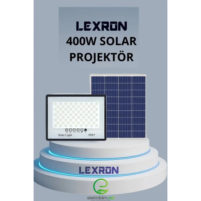 LEXRON 400W SOLAR PANELLİ PROJEKTÖR