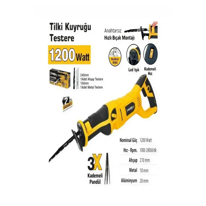 SGS PLUS SGS Plus SGS5270 -1200 W Elektrikli Tilki Kuyruğu Testere Makinesi