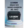 LEXRON 65AH-12V NANO-KARBON ELEKTRİKLİ MOTOSİKLET-ENGELLİ ARABA JEL AKÜSÜ