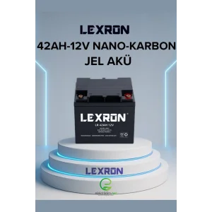 LEXRON 42AH-12V NANO-KARBON ELEKTRİKLİ MOTOSİKLET-ENGELLİ ARABA JEL AKÜSÜ
