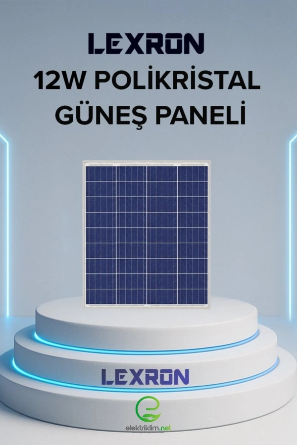 LEXRON 12W POLİKRİSTAL GÜNEŞ PANELİ