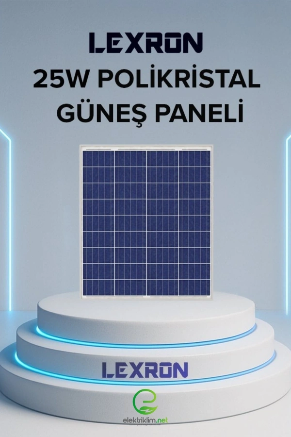LEXRON 25W POLİKRİSTAL GÜNEŞ PANELİ