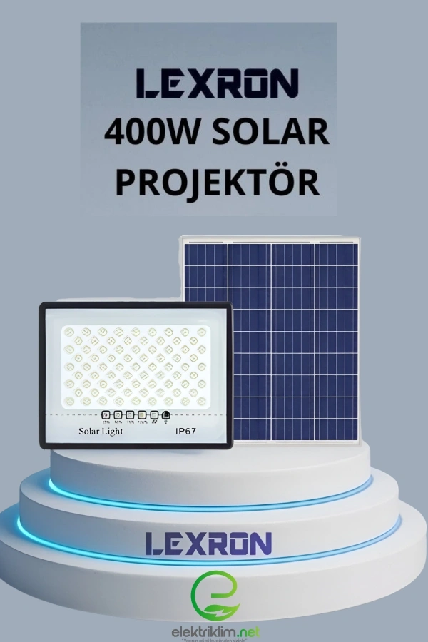 LEXRON 400W SOLAR PANELLİ PROJEKTÖR