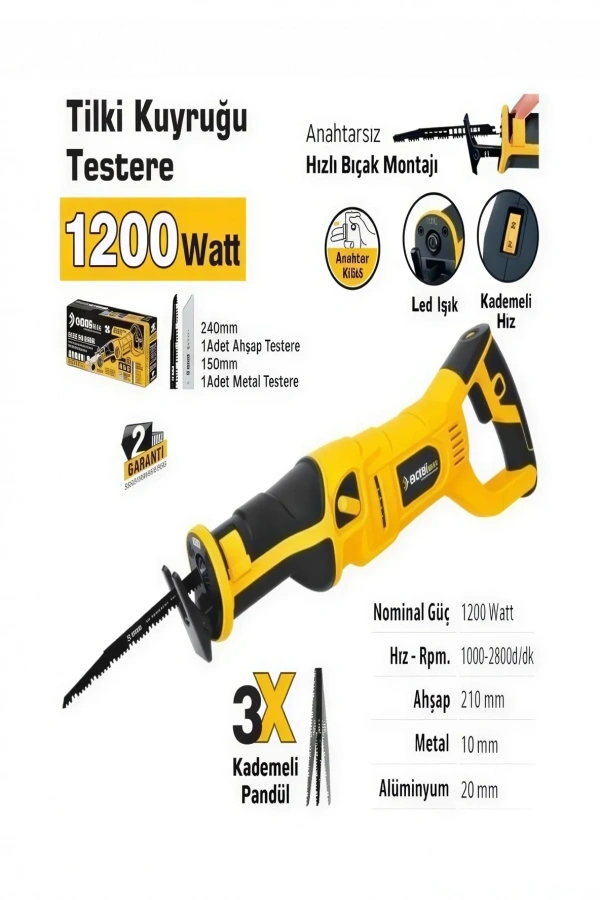 SGS PLUS SGS Plus SGS5270 -1200 W Elektrikli Tilki Kuyruğu Testere Makinesi