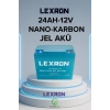 LEXRON 24AH-12V NANO-KARBON ELEKTRİKLİ MOTOSİKLET-ENGELLİ ARABA JEL AKÜSÜ