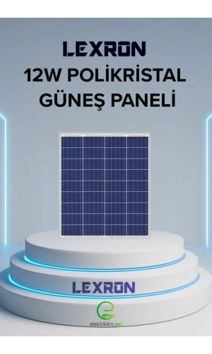 LEXRON 12W POLİKRİSTAL GÜNEŞ PANELİ