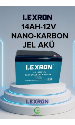 LEXRON 14AH-12V NANO-KARBON ELEKTRİKLİ MOTOSİKLET-ENGELLİ ARABA JEL AKÜSÜ