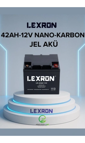 LEXRON 42AH-12V NANO-KARBON ELEKTRİKLİ MOTOSİKLET-ENGELLİ ARABA JEL AKÜSÜ