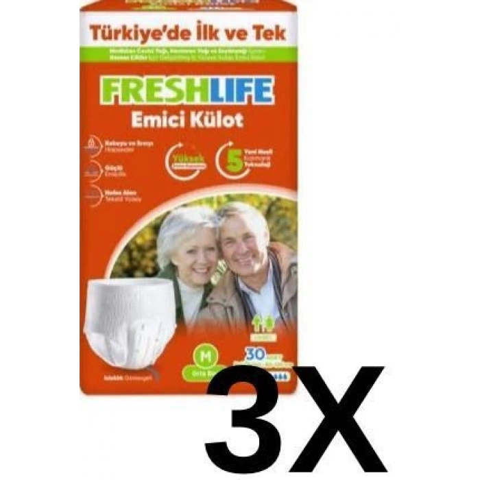 Freshlife Hasta bezi Emici külot 30x3 adet M