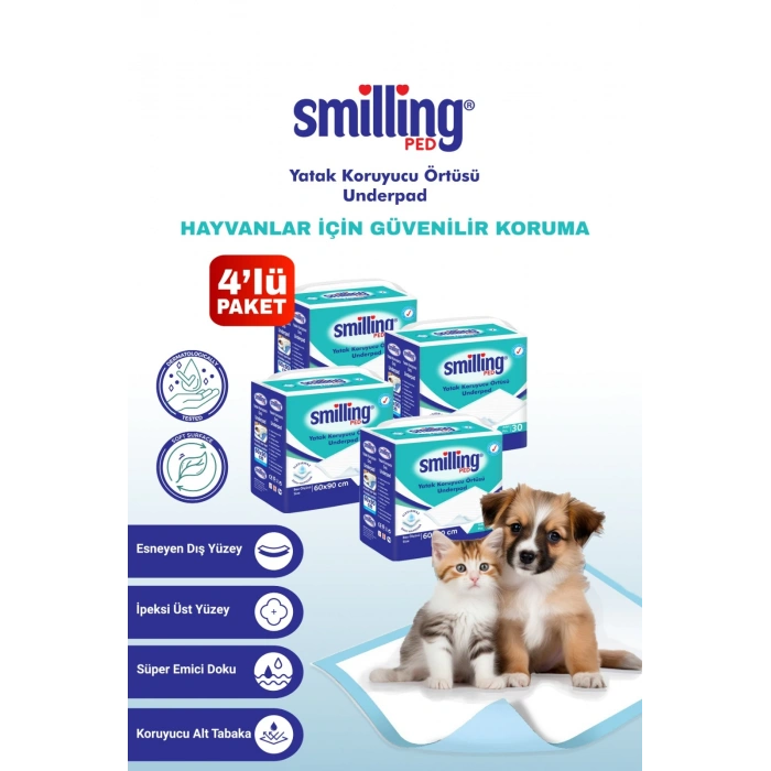 SMİLLİNG PET Köpek Çiş Pedi 60x90 30lu(120 Adet)