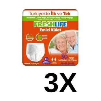 Freshlife Hasta bezi Emici külot 30x3 adet XL