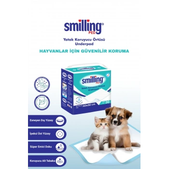 Smilling Ped 60x90 Cm Kedi Köpek Çiş Pedi 30 Adet