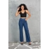 Kadın Palazzo Jeans Yüksek Bel Taş Yıkama