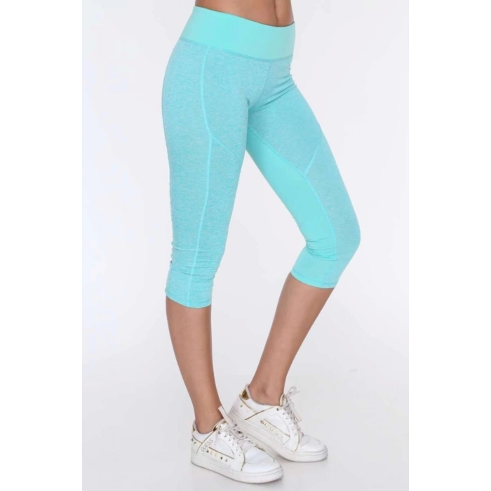 Kadın Yüksek Bel Toparlayıcı Cepli Kısa Spor Tayt