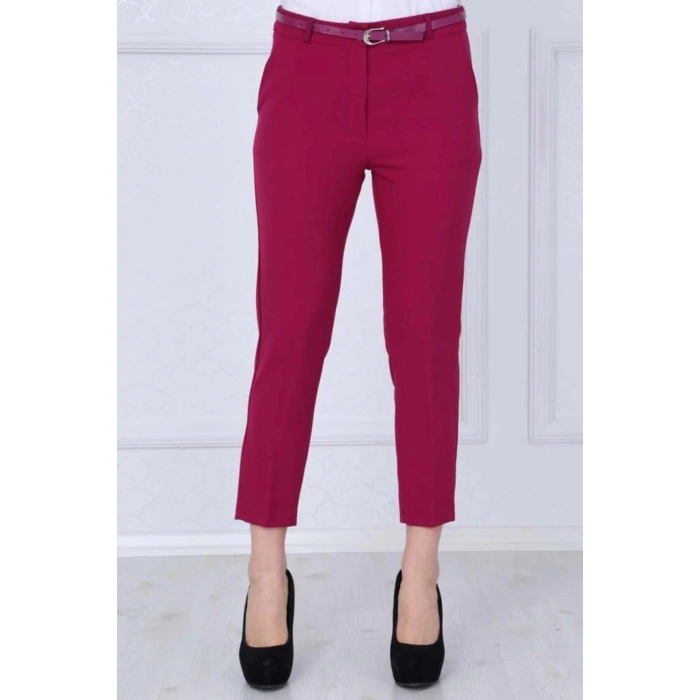 Kadın Kumaş Pantolon Fuşya Renk