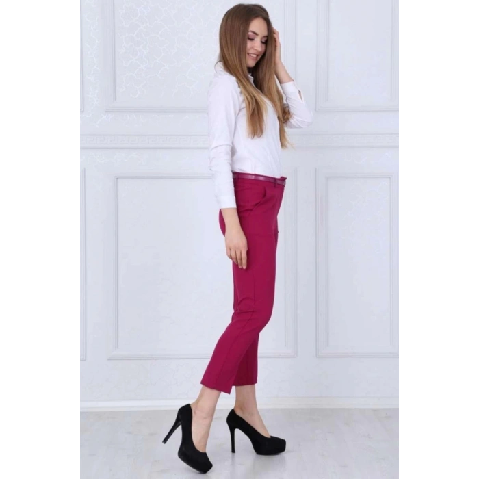 Kadın Kumaş Pantolon Fuşya Renk