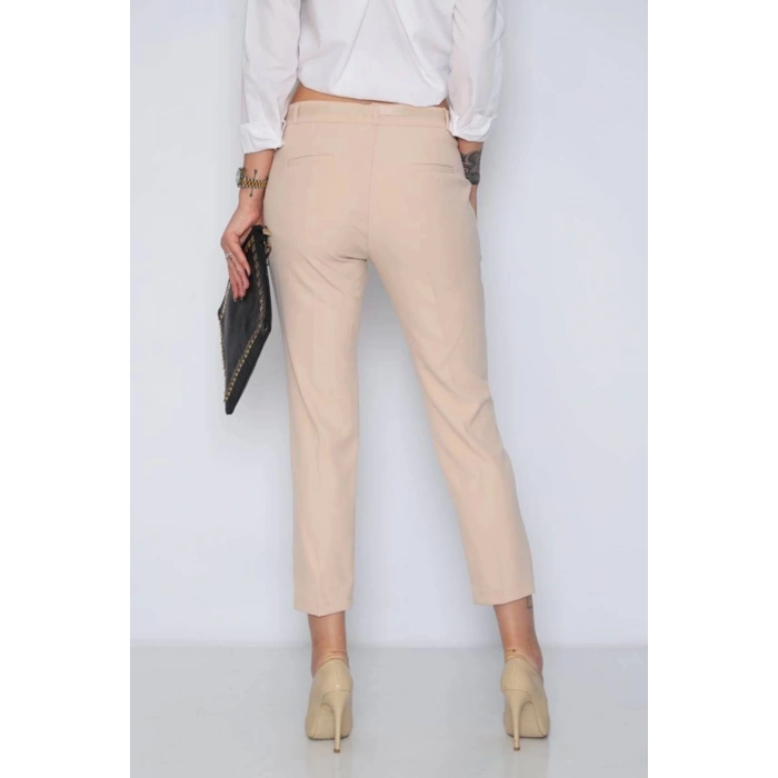 Kadın Kumaş Pantolon Pudra Renk