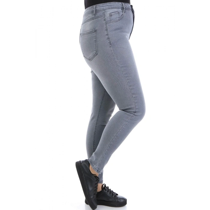 Kadın Büyük Beden Skinny Jean Gri