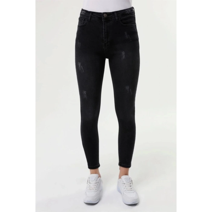 Füme Eskitme Süper Yüksek Bel Likralı Tok Kumaş Jean Mx-21