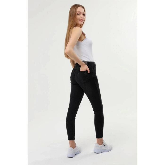 Füme Eskitme Süper Yüksek Bel Likralı Tok Kumaş Jean Mx-21