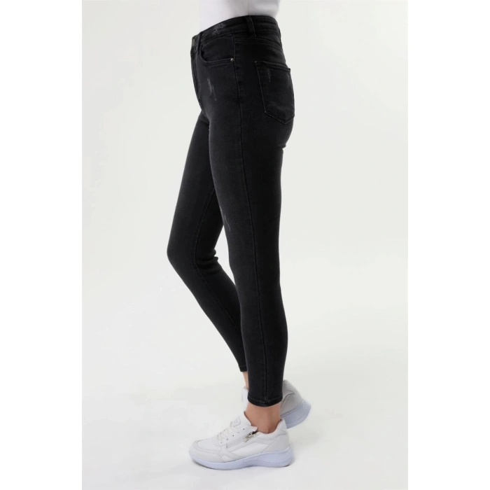 Füme Eskitme Süper Yüksek Bel Likralı Tok Kumaş Jean Mx-21