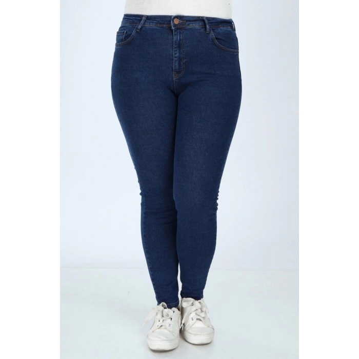 Kadın Büyük Beden Skinny Jeans Lacivert