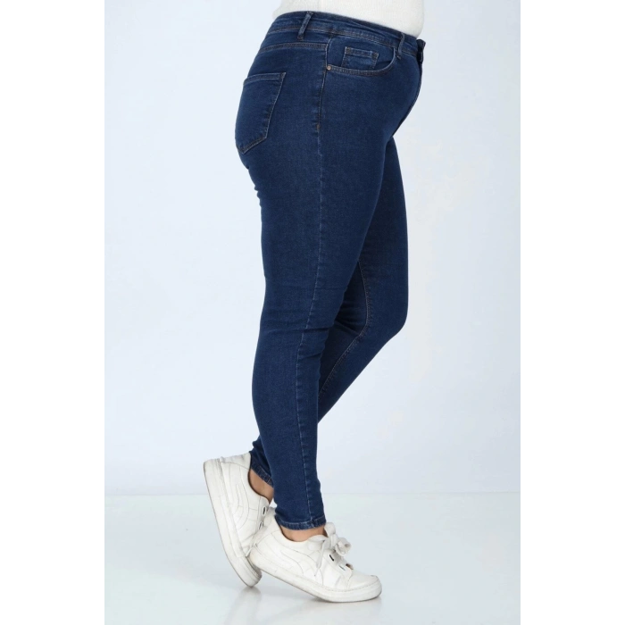 Kadın Büyük Beden Skinny Jeans Lacivert
