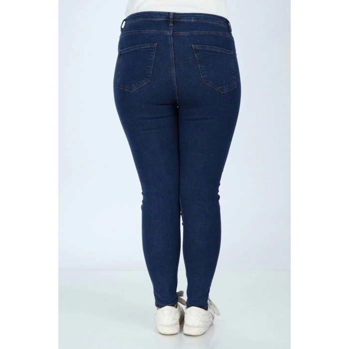 Kadın Büyük Beden Skinny Jeans Lacivert