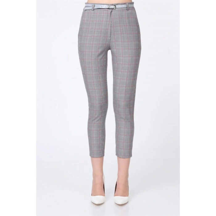 Kadın Kumaş Pantolon Ekose