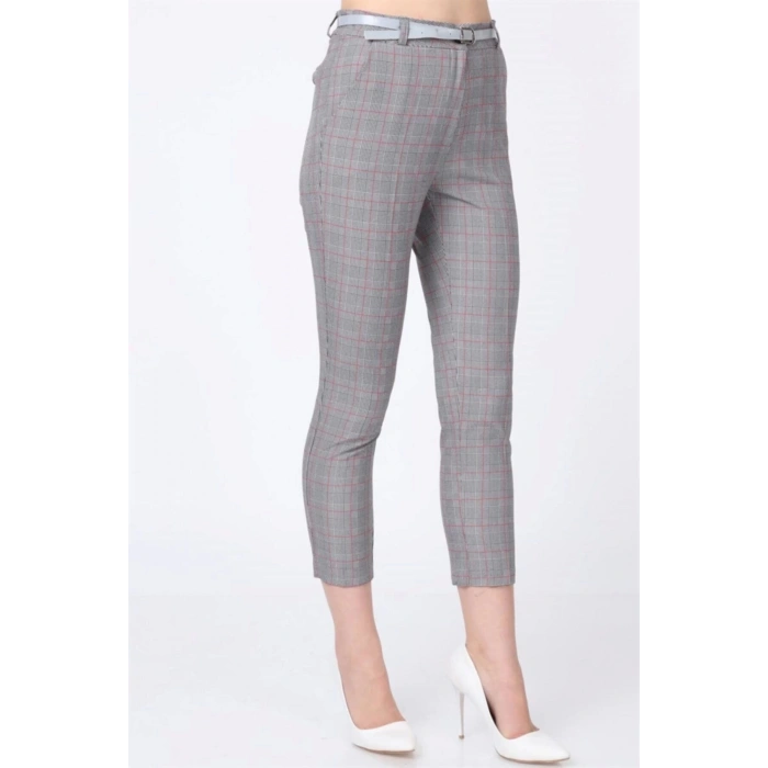 Kadın Kumaş Pantolon Ekose