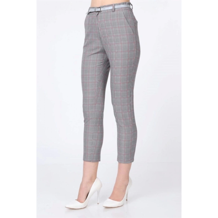 Kadın Kumaş Pantolon Ekose