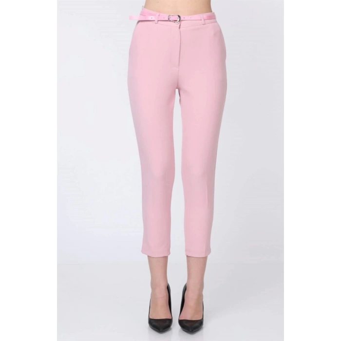 Kadın Kumaş Pantolon Pembe Renk