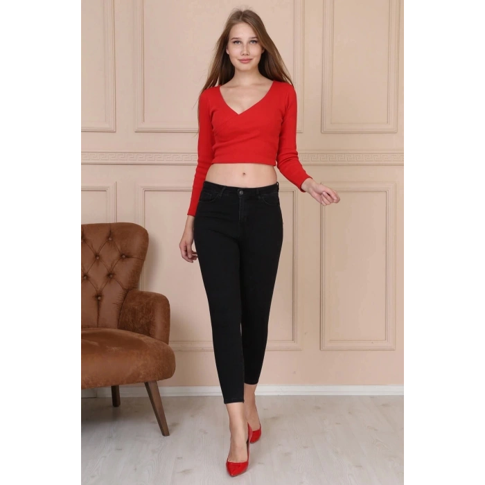 Kadın Füme Süper Yüksek Bel Skinny Jean