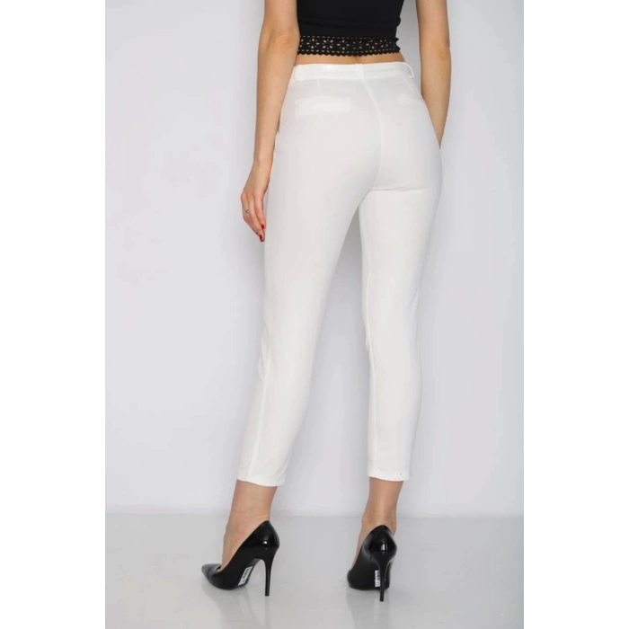Kadın Kumaş Pantolon Beyaz Renk