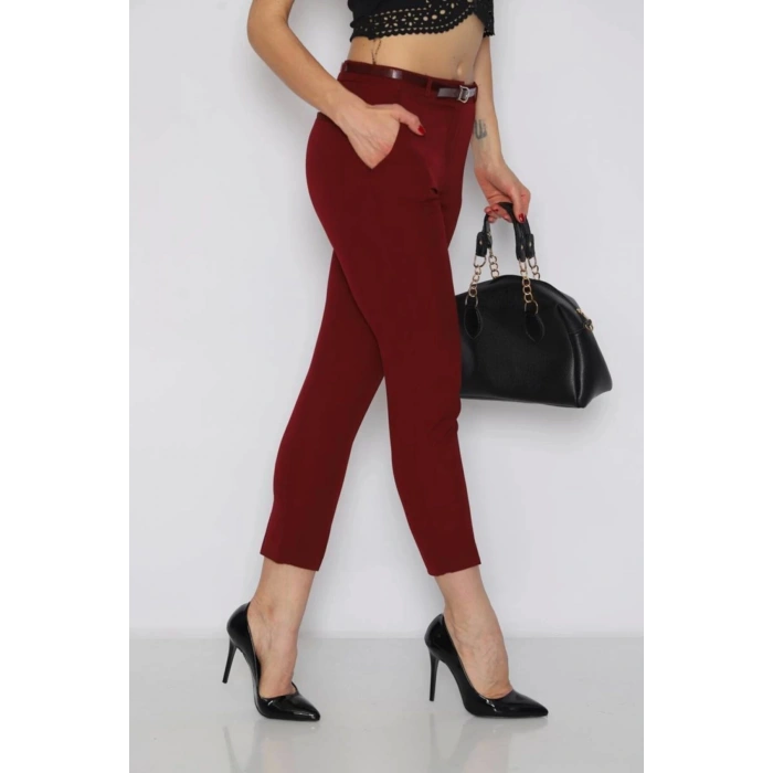 Kadın Kumaş Pantolon Bordo