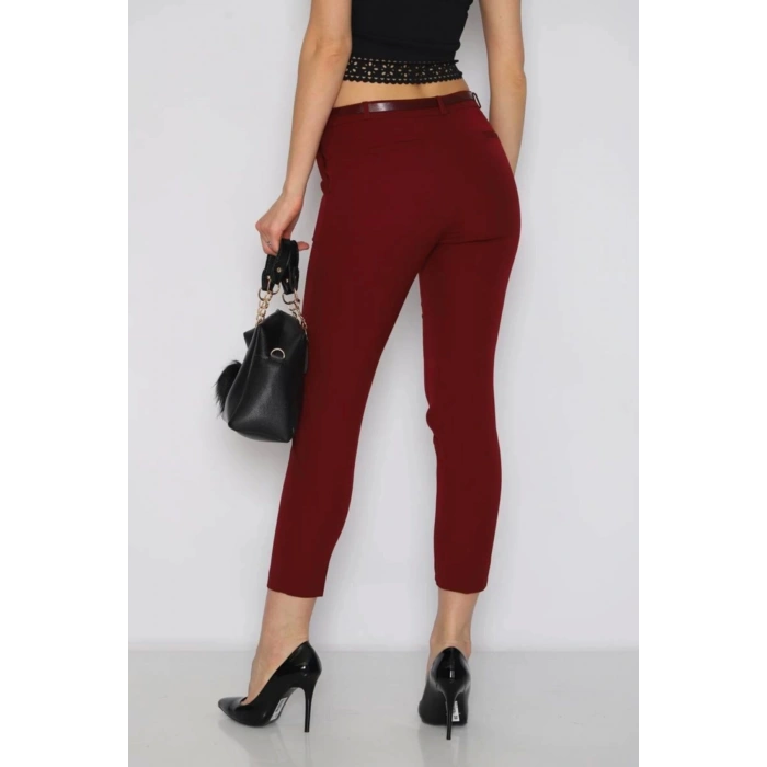 Kadın Kumaş Pantolon Bordo