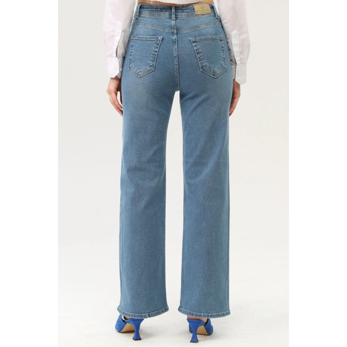 Kadın Palazzo Taşlanmış Jean