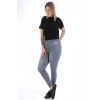 Kadın Büyük Beden Skinny Jean Gri