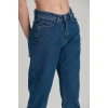 Kadın Mom Jeans Z Paça Enzim Yıkama Kot Mavi