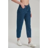 Kadın Mom Jeans Z Paça Enzim Yıkama Kot Mavi