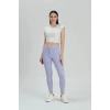 Kadın Lila Skinny Fit Esnek Yüksek Bel Jean