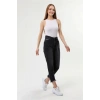 Kadın Slim Fit Mom Jean Taşlanmış Füme