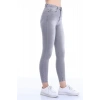 Kadın Gri Likralı Yüksek Bel Skinny Jean