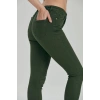 Kadın Skinny Fit Yüksek Bel Jeans Haki Likralı