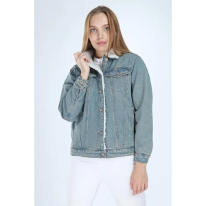 Içi Kürklü Rodeo Kot Ceket Mavi