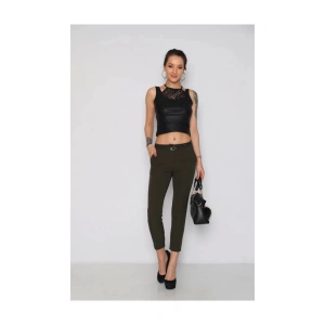 Kadın Kumaş Pantolon Haki Renk